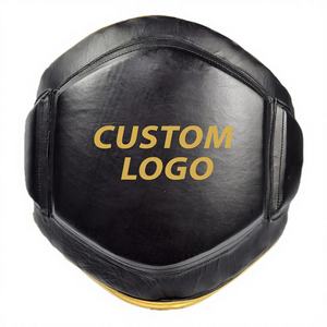 Protège-ventre de boxe noir et doré contrastant, support lombaire en cuir, bandes de maintien pour poignets, absorption des chocs, léger et durable - Product Image 1