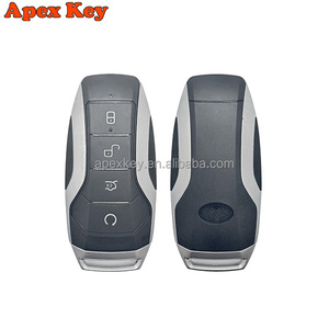 Coque de clé de remplacement ABS de haute qualité pour BYD SONG PRO TANG EV ATTO3 EV MAX PLUS 4 boutons Noir Boîtier de voiture avec autocollant - Product Image 1