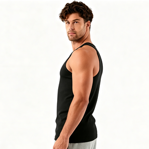 OEM Pure Cotton Men's Tank Top Custom Logo High Quality Tank Top <b>Vest</b> for Men - Product Image 4
