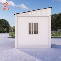 Maison conteneur modulaire préfabriquée et démontable, durable, avec structure en acier préfabriqué, idéale pour jardin, ou maison de campagne.