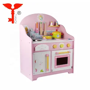 Рекламный розовый ролевой кухонный набор, детский деревянный кухонный игровой набор, кухонный набор, игрушка