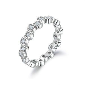 Anillo de Compromiso de Plata de Ley 925 con Circonita para Mujer, Chapado en Rodio, Alta Calidad, Regalo para Boda, Fiesta o Aniversario, Venta al Por Mayor - Product Image 1