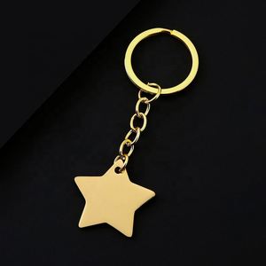 Personalized <b>Customization</b> Laser Engraving logo Printing Stainless Steel Photo Pentagram Blank Material Metal <b>Keychain</b> - Product Image 3