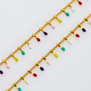 Multicolor Enamel <b>Beads</b> Bracelet Sweet Bangle Feet <b>Anklet</b> Femme Personality Jewelry Party Gifts - Product Image 4