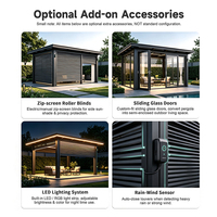 Pergola à lames motorisées en aluminium, imperméable, rétractable, toit réglable, pour jardin extérieur, patio