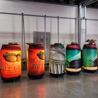 Bouteille personnalisée en forme de boisson souple et flexible avec écran LED cylindrique pour campagne publicitaire de boissons
