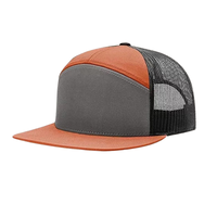 Gorra plana con logotipo bordado de camión Richardson, malla de terciopelo de siete piezas, ala curva, gorra de béisbol étnica de moda para exteriores, punto de hoja
