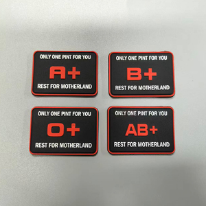 Parche 3D de PVC con grupo sanguíneo, de goma suave, con técnica de impresión para prendas de vestir, insignia con gancho - Disponible para A+, B+, AB+, O+, POS, NEG+ - Product Image 2
