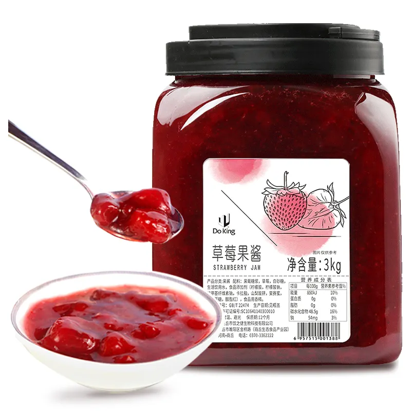 Doking bubble tea ingredients with Rich chunk Pulp Puree Factory Wholesaler Hot Selling Fresh Strawberry Fruit Jam