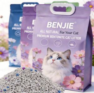 BENJIE Boules de litière biodégradables en plastique écologiques à agglomération rapide, contrôle des odeurs amélioré, 99 % sans poussière, hautement absorbantes, 5L, Bentonite pour chat - Product Image 1
