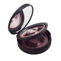Boîte à cils haut de gamme à double couche, 2 paires, noir mat, avec miroir, matériaux recyclés, revêtement UV, étui de rangement en plastique