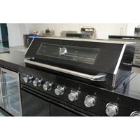 Mueble de Cocina para Exteriores de Acero Inoxidable, Juego de Parrilla de 6 Quemadores con Refrigerador y Fregadero