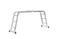 Échelle pliante 4x3 en aluminium avec grandes charnières, design moderne, portable, pour entrepôt, extérieur, salle de bain, cuisine, usage domestique