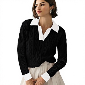 Women Cable Knit Turtleneck Sweater Ribbed High Neck <b>Long</b> Sleeve Pullover Knitwear Casual Winter <b>Jumper</b> Wholesale - Product Image 1