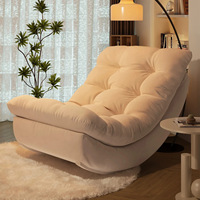 Fauteuil inclinable à bascule de détente individuel en flanelle, mobilier de maison moderne et simple pour balcon, chambre, salon, hôtel, villa