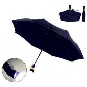 Parapluie personnel automatique <span class=keywords><strong>Kaysen</strong></span> LY, petit format, pliable en 3 sections, anti-UV, design minimaliste noir, poignée en plastique à commande manuelle, diamètre ouvert 100 cm - Product Image 4