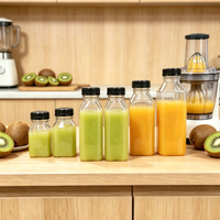 Botella de Plástico PET Cuadrada para Jugo con Tapa de Rosca, Impresión de Pantalla y Logotipo Personalizado Disponible para Café Frío, Bebidas de Frutas y Champán