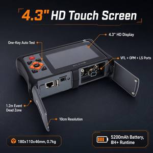 Mini OTDR FTTH 850/1300/1310/1550/1625/1650nm 100km avec écran tactile 4,<span class=keywords><strong>3</strong></span> pouces, testeur de fibre optique PON OPM VFL pour réseau FTTx - Product Image 3