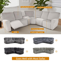 Housse de canapé imperméable en velours extensible crème clair pour canapé 5 places, protection pour salon, haute qualité, best-seller