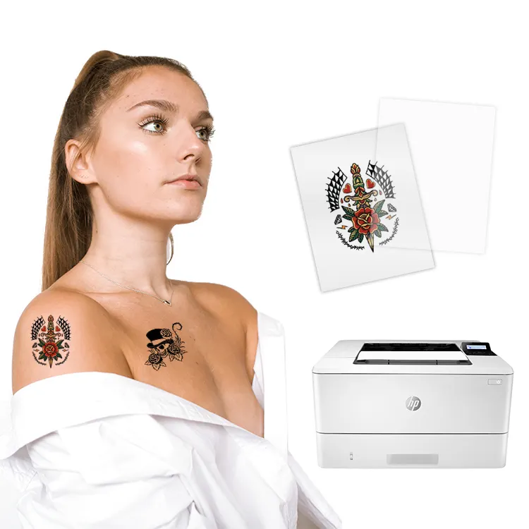 A4 Tattoo Transfer Paper Inkjet Printable DIY Tattoo Waterslide Decal Paper for Tattooing to Skin Body art Supplies