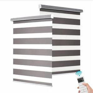 Tende Elettriche <span class=keywords><strong>a</strong></span> Doppio Strato Bianche e Grigie, Tende <span class=keywords><strong>a</strong></span> <span class=keywords><strong>Rullo</strong></span> Giorno e Notte, Tende Zebra - Product Image 2