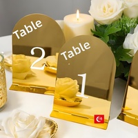 Support de numéro de table en acrylique en forme d'arche 10x15cm, hauteur 3mm, porte-carte de place pour mariage, numéros autoportants pour fêtes, restaurants, événements, décorations