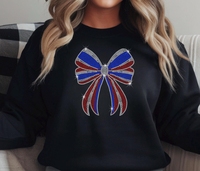 Transferts thermocollants personnalisés Dgtopaz Factory avec grand logo, design USA, nœud papillon, prêts à presser, pour t-shirts de Noël, avec strass
