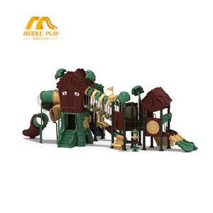 Equipamento de playground ao ar livre com tema floresta Playground ao ar livre com escorregadores
