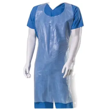 Avental de proteção médica para cozinha doméstica, avental descartável barato em polietileno, preço de fábrica, para adultos