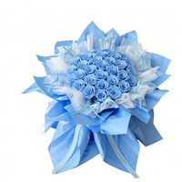 Blauw geconserveerd rozenboeket, op maat gemaakte eeuwige roos, Valentijnsdag cadeau, echt eeuwigdurend bloemenboeket voor vriendin, jubileum
