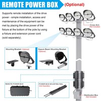 Lámpara LED de 500W para Estacionamiento, 70000LM, 5000K, Luz Diurna, ETL IP65, Encendido/Apagado Automático, con Brazo, Regulable, para Estadios Deportivos