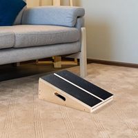 Planche inclinée réglable à 5 positions avec poignée de transport Équipement de repose-pieds professionnel Planche d'étirement civière de veau en bambou