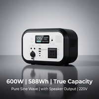 Station d'alimentation portable 600W, panneau solaire, batterie lithium LiFePO4 longue durée, alimentation portable d'urgence pour les voyages en plein air