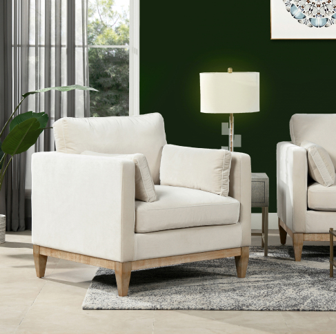 Chaise + Beige + Velours