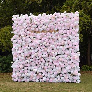 8*8ft Luxury 5D Cream High Quantity Roll up Rose Floral <b>Panel</b> Artificial All Rose White <b>Flower</b> <b>Wall</b> for Wedding Event Prop Decor - Product Image 2