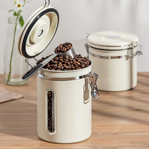 Recipientes Herméticos para Almacenamiento de Alimentos Kingze, Tarro de <span class=keywords><strong>Acero</strong></span> Inoxidable con Sellado al Vacío para Té, Café y Azúcar, 1.5L 1.8L 2.8L, Recipiente para Café - Product Image 3