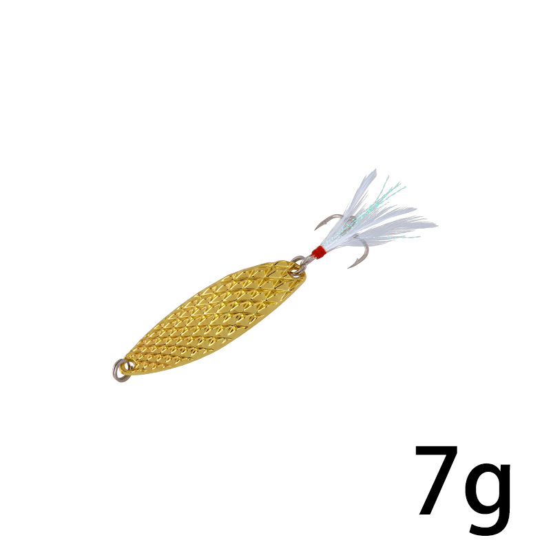 7g d'or plume sang rainure crochet
