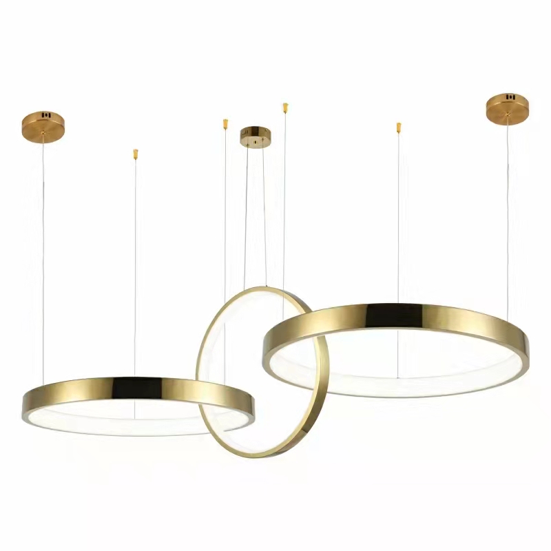 Modern ceiling light living room stainless steel  gold led ring light ceiling lamp chandelier