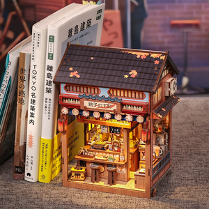 <span class=keywords><strong>Cutebee</strong></span> 2025 nouveau produit 3d Puzzle en bois jouets CWGC217 Choshi No Shitamachi bricolage Miniature maison Style japonais bricolage livre Nook - Product Image 2