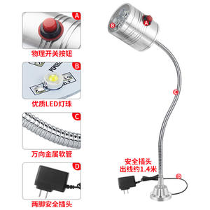 Lampe de travail industrielle à LED Wangjiatai 220V, magnétique puissante, pour équipement de tour CNC et machine-outil - Product Image 2
