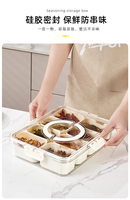 Aohea 4 8 compartiments sans bpa Organisateur de cuisine Récipient de stockage d'épices Récipients de stockage d'épices épicées en plastique avec couvercle