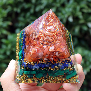 <b>Crystal</b> Chip Pyramid Resin Epoxy Craft Desktop Ornament Home Decoration Gift - Product Image 4