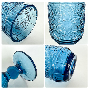 Vente en gros de verrerie de mariage : <span class=keywords><strong>Verres</strong></span> <span class=keywords><strong>à</strong></span> vin et <span class=keywords><strong>à</strong></span> eau vintage en cristal bleu sans plomb - Product Image 4