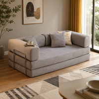 VONLIVA Canapé-lit compact pliable double usage une place avec revêtement en velours côtelé - Style minimaliste pour petits appartements, idéal pour salon et détente