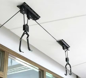 Support mural <span class=keywords><strong>pour</strong></span> vélos, supports à poulie <span class=keywords><strong>pour</strong></span> garage, support de rangement de vélos au <span class=keywords><strong>plafond</strong></span>, support de suspension <span class=keywords><strong>pour</strong></span> vélos, élévateur à poulie - Product Image 3