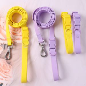 Set di Collare e Guinzaglio per Cani all'Ingrosso in Morbido PVC Impermeabile con Fibbia, Targhetta e Regolazione, Articolo di Lusso alla Moda - Product Image 3