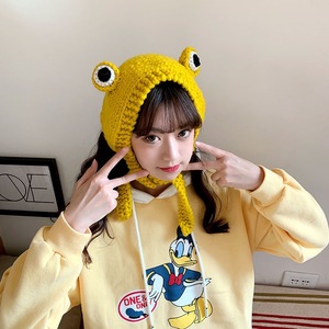 <span class=keywords><strong>Bonnet</strong></span> <span class=keywords><strong>grenouille</strong></span> moelleux pour femmes hiver câble tricoté oreillette tricot <span class=keywords><strong>grenouille</strong></span> bandeau casquettes Slouchy chaud bonnets pour voyage - Product Image 3