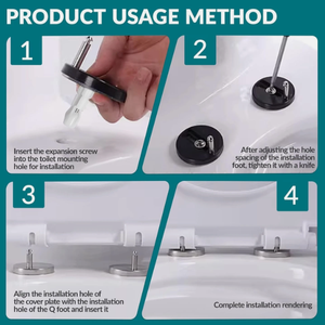 2 Stück WC-Sitzbefestigungen, obere Befestigungsschrauben mit Nylonmuttern für WC-Sitze mit Blindloch - Product Image 5