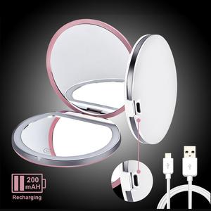 Cadeau de fête de mariage avec logo de marque Miroir compact pour demoiselle d'honneur en vrac Miroir compact en métal grossissant bon marché - Product Image 6