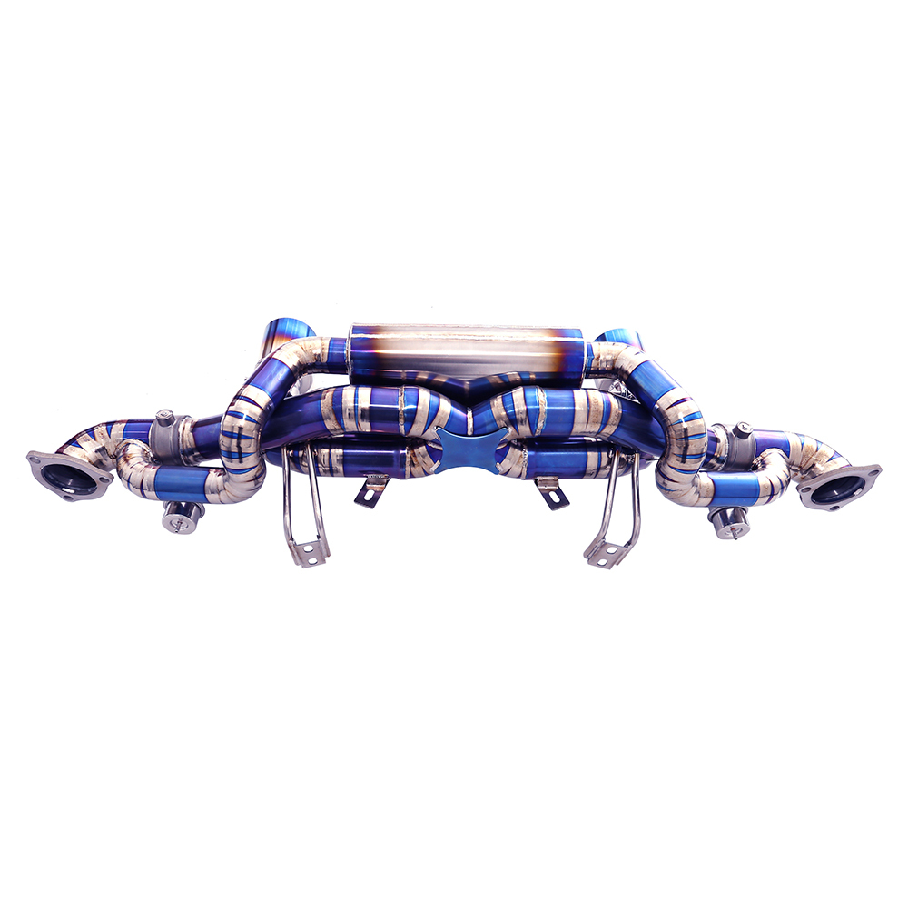VantaFlow Titanium Catback Performance Exhaust Pipe for Porsche 718 Cayman GT4 RS 2017-2019 Blue Burnt Finish Sport Valvetronic/Muffler